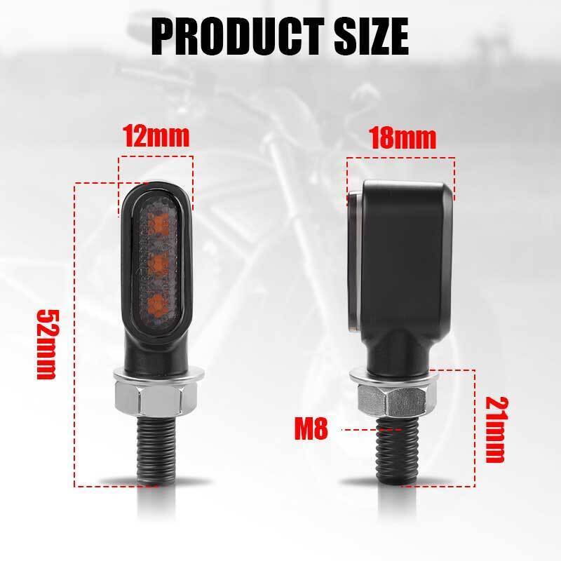 1 Pair Motorcycle Led Mini Turn Signal Light Blinker Indicator Dc 12v Aluminum Alloy E-bike Side