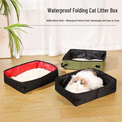 Portable Foldable Waterproof Oxford Cloth Cat and Dog Litter Box
