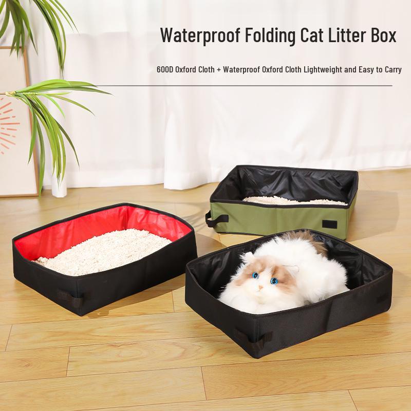 Portable Foldable Waterproof Oxford Cloth Cat and Dog Litter Box