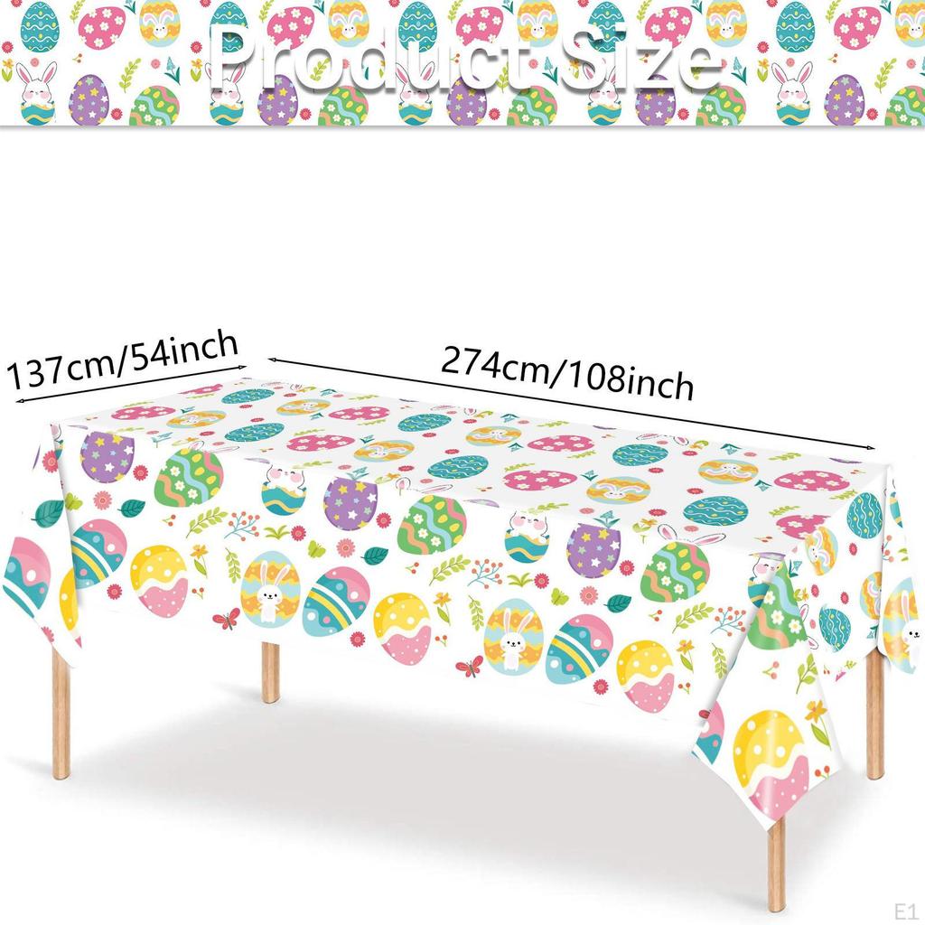 Easter Table Cloth Placemat Anti Skid Spring Easters Cover Rectangle for Holiday Picnic