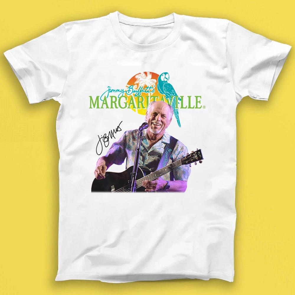 Jimmy Buffett Album Signature S-5XL Shirt Unisex White S