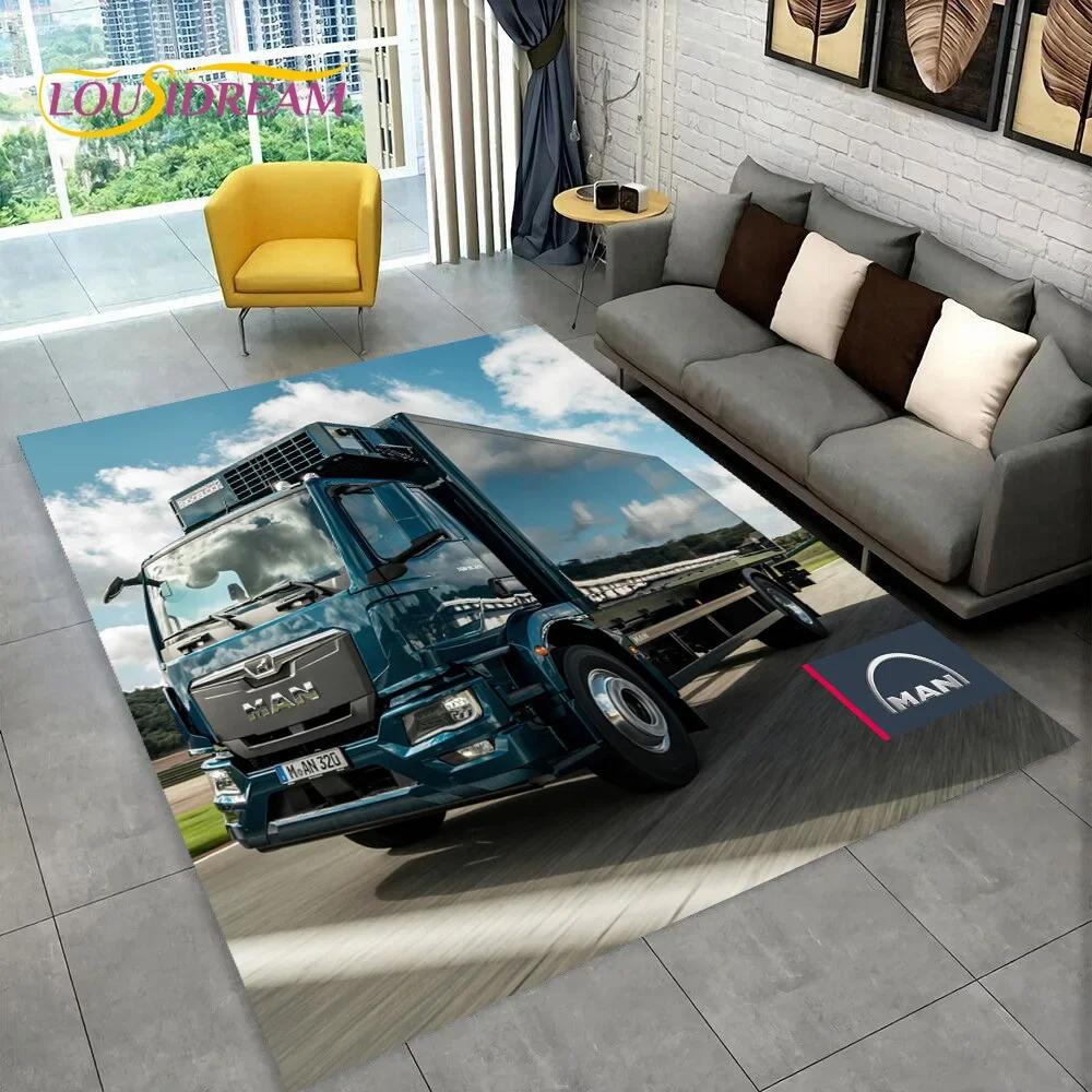 Latest MAN Truck Lorry 3D Printing Carpet Rug for Bedroom Living Room Home Sofa Decoration,Children Game Large Decor Floor Mat