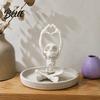 Romantic Skeleton Figurine Heart-Matching Skull Ornament 3D Printed Statue Gothic Creative Shelf Decorations Compact Size Sculpture for Home