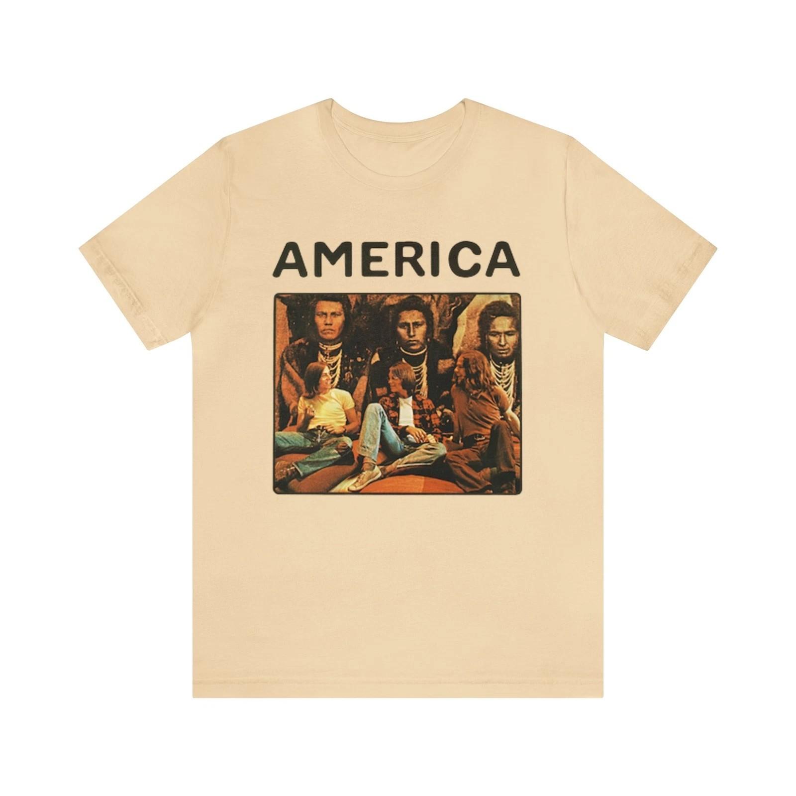 Merry Christmas America Band Cotton All Size Shirt C59.36 S разноцветный