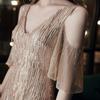Annual Meeting Host Dress 1011 New Summer Champagne Style Temperament Fishtail Skirt Elegant Banquet Evening Dress