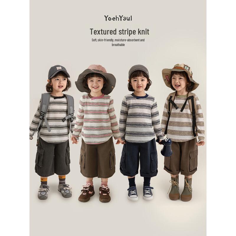 Youyou Girls' Striped Color-Block Long-Sleeve T-Shirt