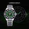 Diella Men's Mechanical Watch with Jadeite Cut, Unique Texture, Date Display, Luminous Hands and Markers, and 5 ATM Water Resistance (AD6020-SI)