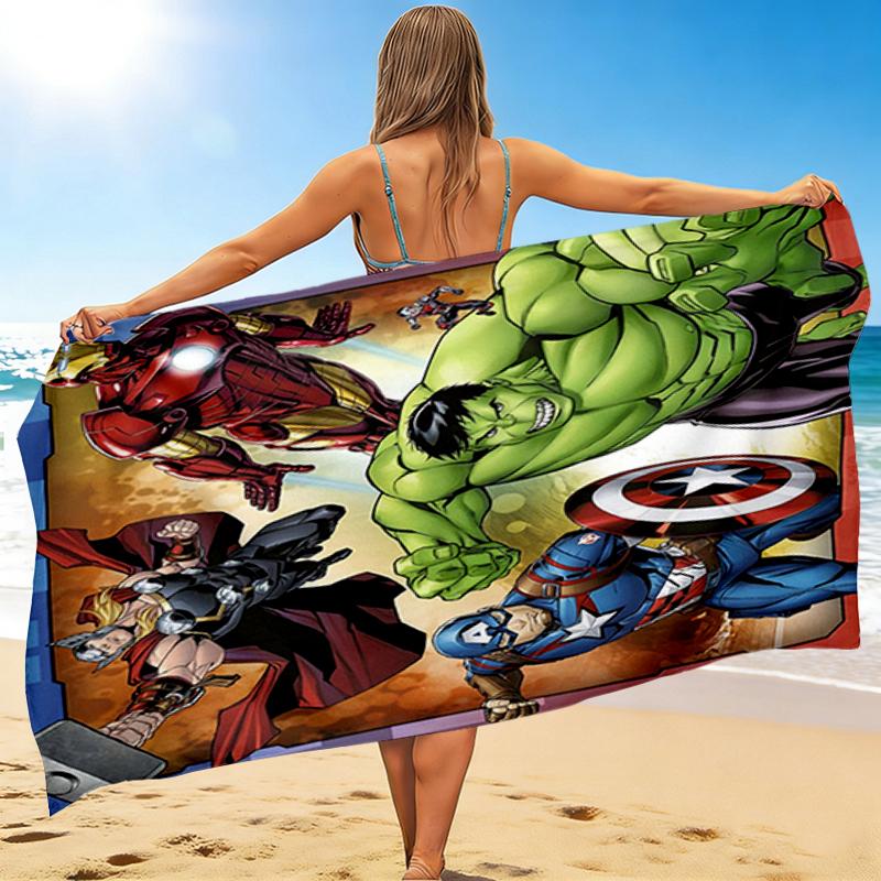 1Pc Avengers Heroes United Beach Towel, Quick Dry, Multi-Use for Beach Pool Gym Yoga Home Travel, Christmas, Halloween, Xmas Gift M928665