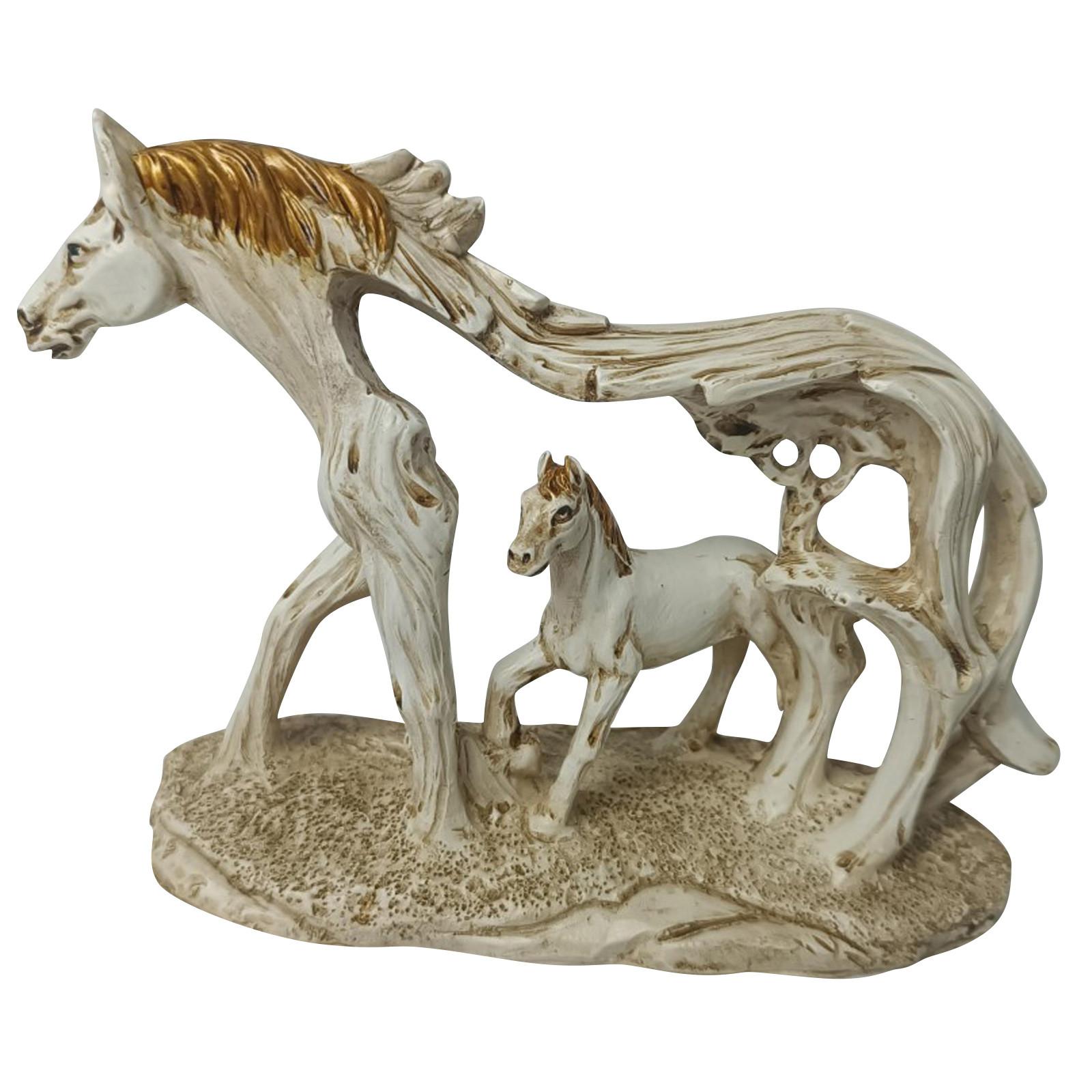 

Статуя лошади для матери и ребенка в стиле фэн-шуй, скульптуры из смолы, домашняя декоративная фигурка, искусство для украшения One Size