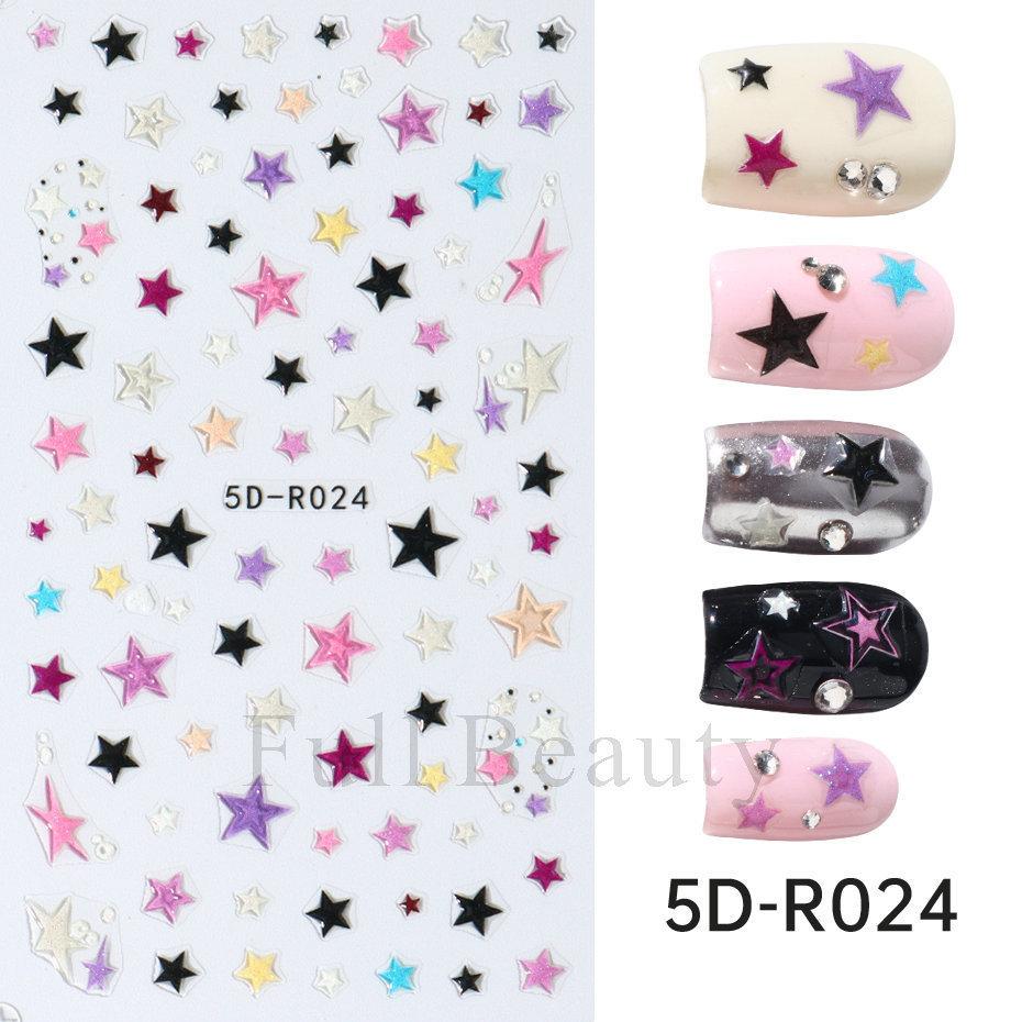 Nail Art Stickers Romantic Valentine's Day Mini Colorful Heart Embossed Three-dimensional Adhesive Nail Stickers