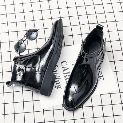 Fashion Luxury Mens Boots Quality Patent Leather Ankle Boots Classic Black Chelsea Boot Business Casual Leather Boot Dress Boots for Men