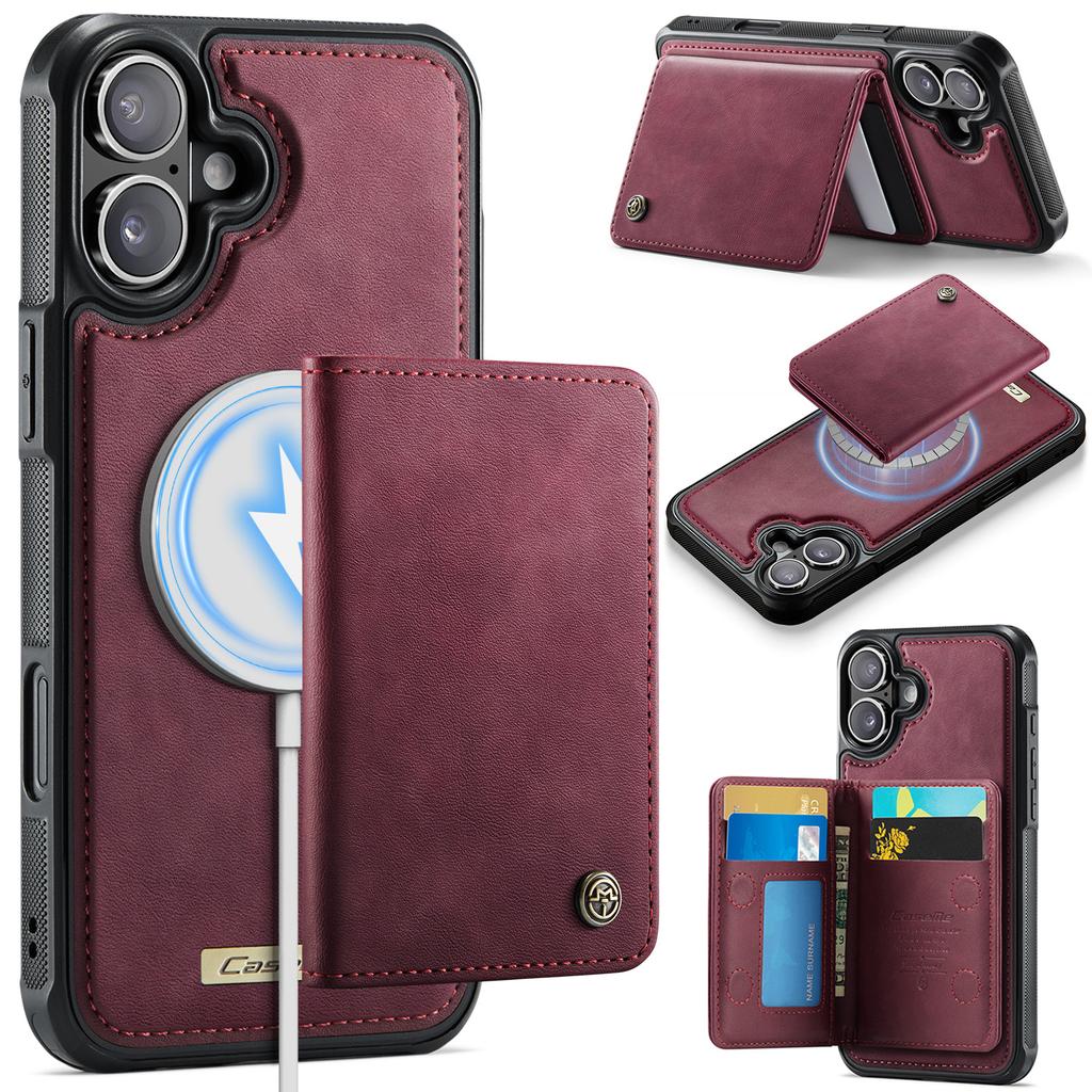 CASEME ME80 Series For iPhone 17 Magnetic Case Leather PC TPU Phone Cover with Detachable Wallet