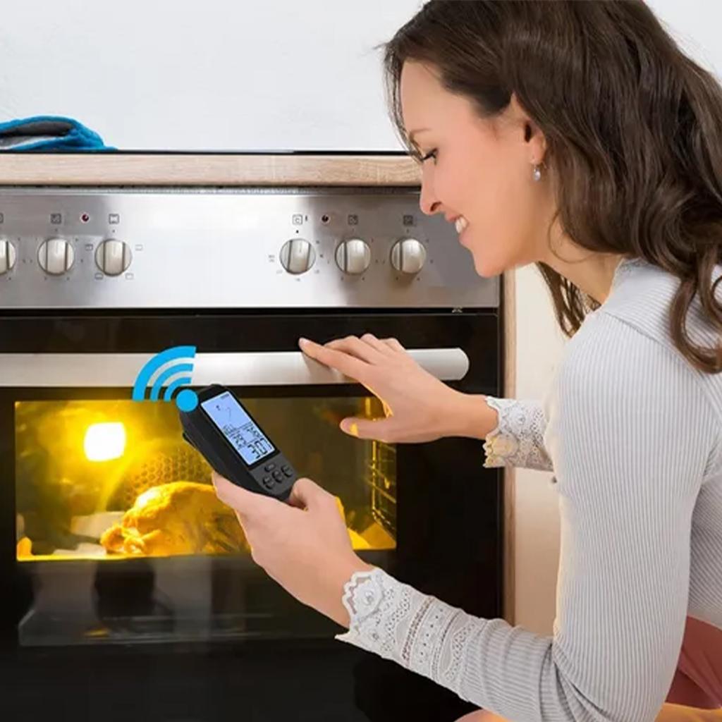 Drahtloses Fernbedienungs-Digitalthermometer Timer Koch-Fleischthermometer Sonde Fleisch Steak BBQ Temperaturanzeige Küche