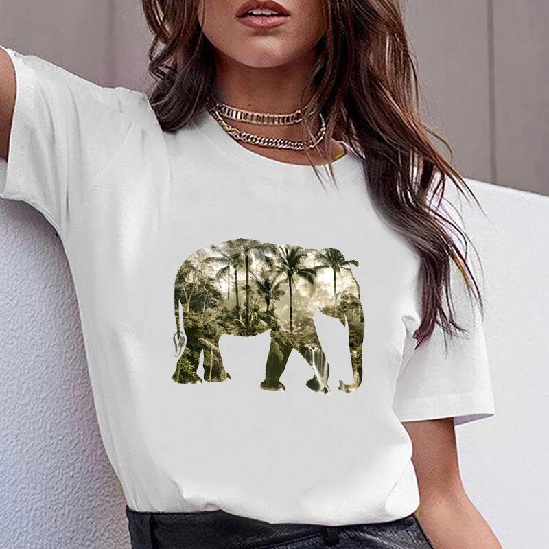Elephant Forest Heat Transfer Vinyl Clothes Stickers Diy Parches Ropa T-Shirt Heat Press Appliqued Hoodies Custom Design Patch