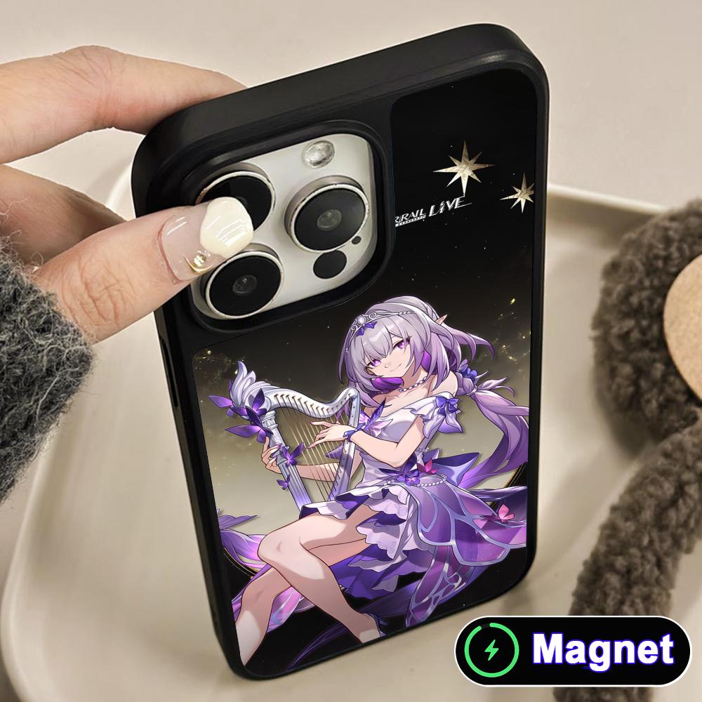 HSR Castorice Matte Surface Magsafe Mobile Phone Case for iPhone 17 16 15 14 13 12 11 Air Pro Max Plus Colorful Cover