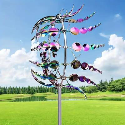Drehendes Windmühlen-Ornament für den Außenbereich: Kreative Schmiedeeisen Garten Rasen Dekoration