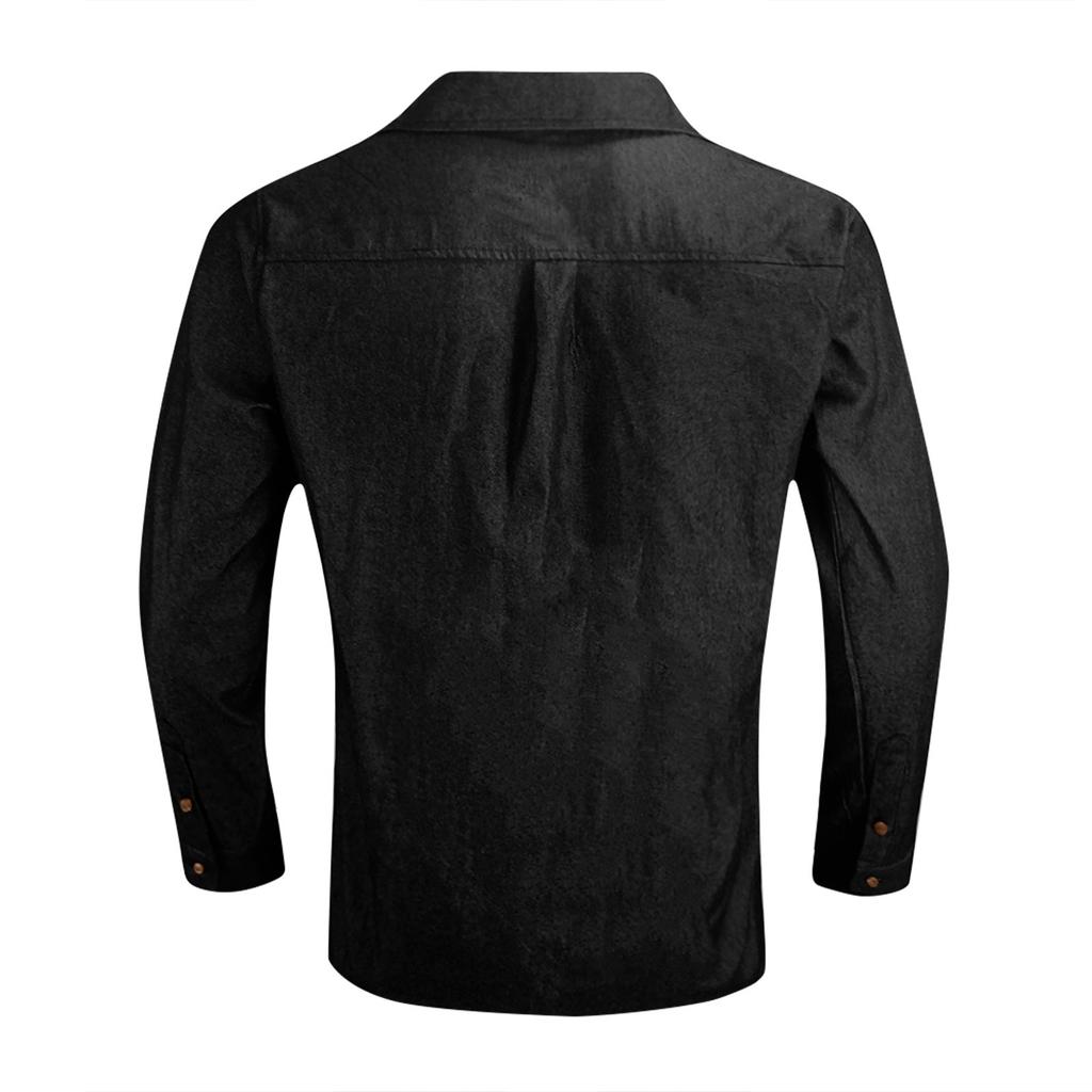 Herre Sommer Ensfarget Revers Langermet Skjorte Herre Casual Mote Langermet Skjorte