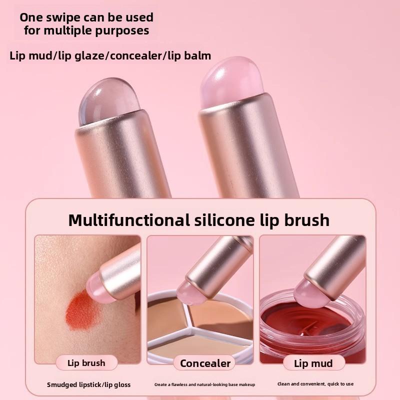 Mini Transparent Silicone Lip Brush Q Soft Round Head Brush Nail Art Tool Makeup Tool