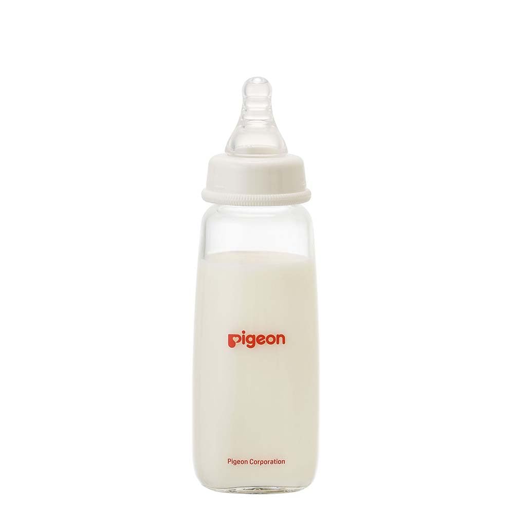 Pigeon Slim Baby Bottle, 200ml, Made of Heat-Resistant Glass, Quick-Cooling, Scratch-Resistant, and Hygienic