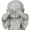 Cute Monk Figurine Buddha Ornaments Sitting Kung Fu Garden, Decorative Delicate Doll Meditating