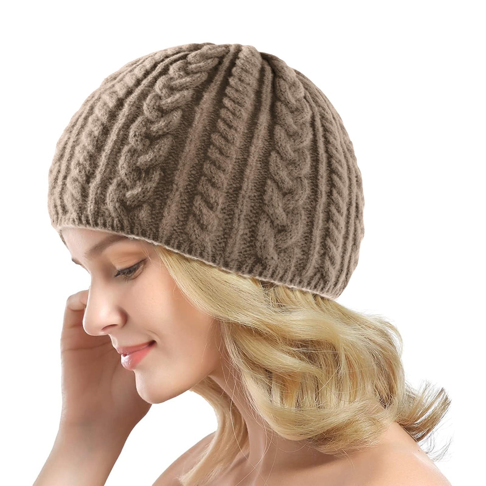 

Women Knit Slouchy Twists Knitting Chunky Baggy Hat Winter Soft Warm Ski Cap кавовий