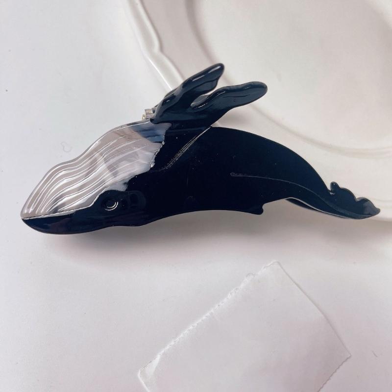 Acrylic Whale Hair Clip Elegant Whale Hair Clamp Multifuntional Hairstyle Accessory Suitable for Wedding and Party