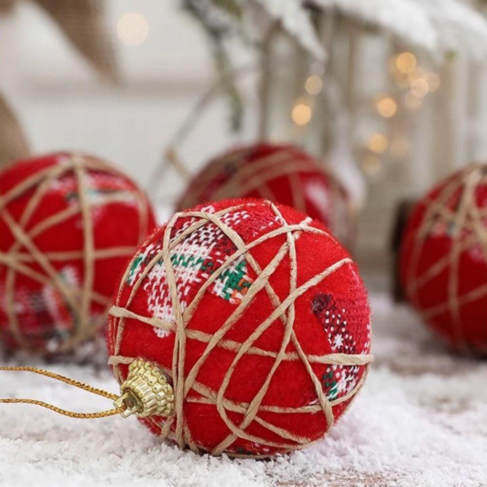 6pcs Creative Christmas Tree Pendant 6cm Hanging Ornament Christmas Foam Ball  Shopping Mall Scene