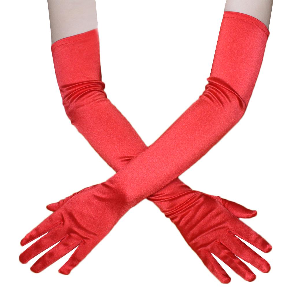 Long Satin Evening & Wedding Gloves for Performance, Prom, Dance, and Costume Accessories