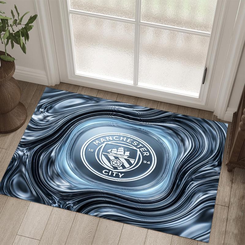 Manchester City Design Crystal Velvet Carpet Cozy Non?Slip Printed Rug For Bedroom Living Room Entrance