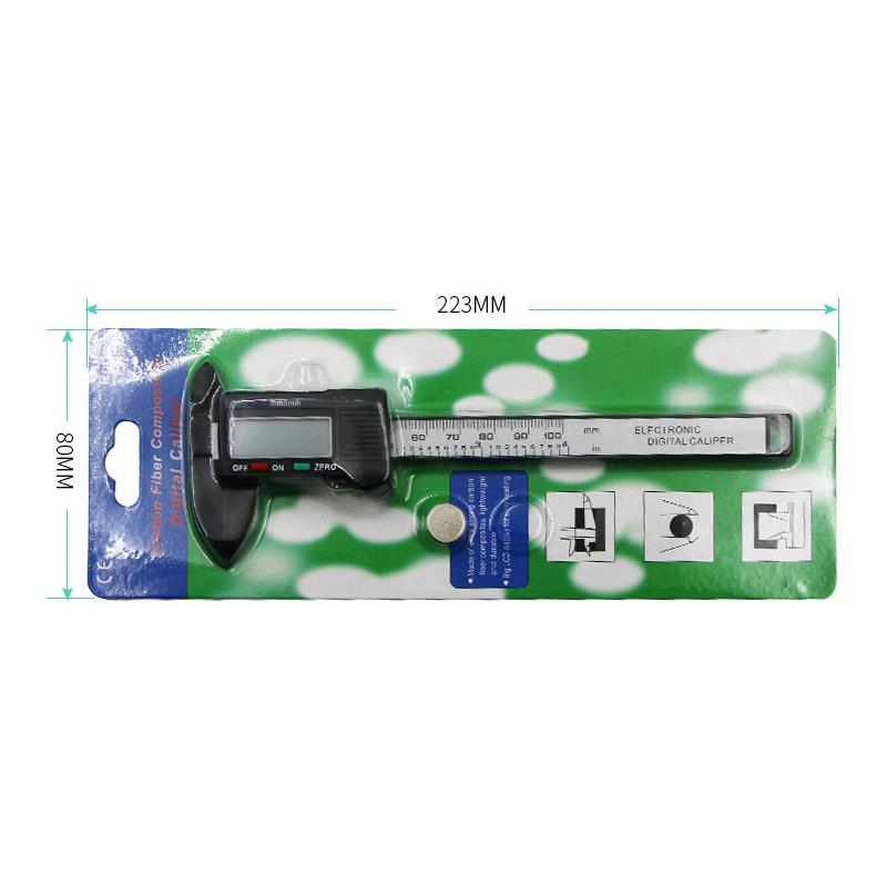100mm 6 Inch Electronic Digital Caliper Carbon Fiber Vernier Caliper Gauge Micrometer Ruler Woodwork Thickness Measuring Tool