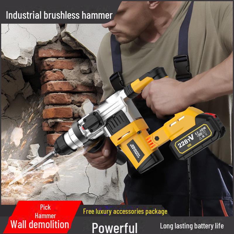 21V Brushless Lithium Hammer Drill: High-Power Electric Impact for Concrete