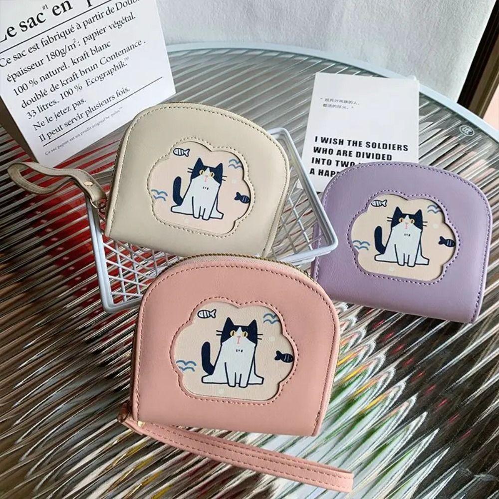 

Слот для нескольких карт, короткий кошелек с милым котом, держатель для карт с героями мультфильмов, модная сумка для карт из искусственной кожи, уличная