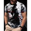 Men'S Casual Sports 3D Print T-Shirt - Vibrant Street Style Design, Breathable Regular Fit with a Round Neck, Machine Washable Summer Casual Top