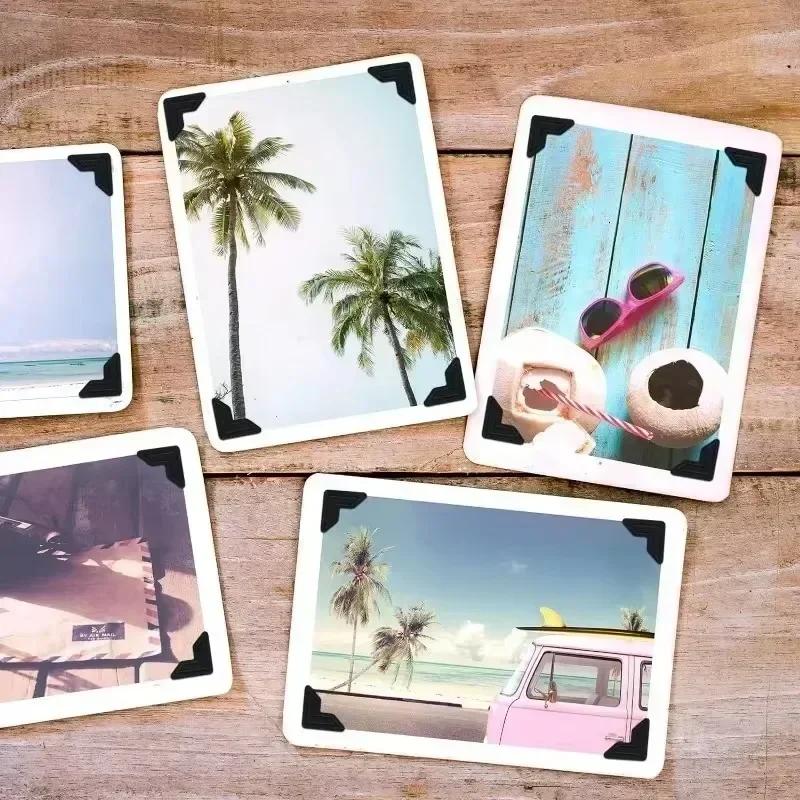 24-480pcs Self Adhesive Picture Journal Photo Album Stickers Vintage Frame Corner Sticker DIY Kraft Paper for Scrapbooking Decor