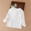 Meninas Camiseta de manga comprida Crianças Camisa polo Cor sólida Algodão Bebê Gola virada para baixo Top com laço bonito 6-14 anos Primavera Outono Crianças Roupas bonitas