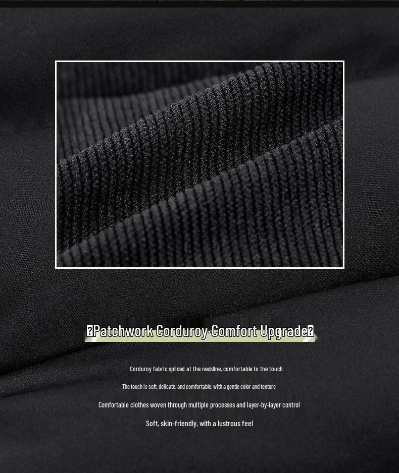 Men's Thickened Corduroy Patchwork Vest for Autumn/Winter