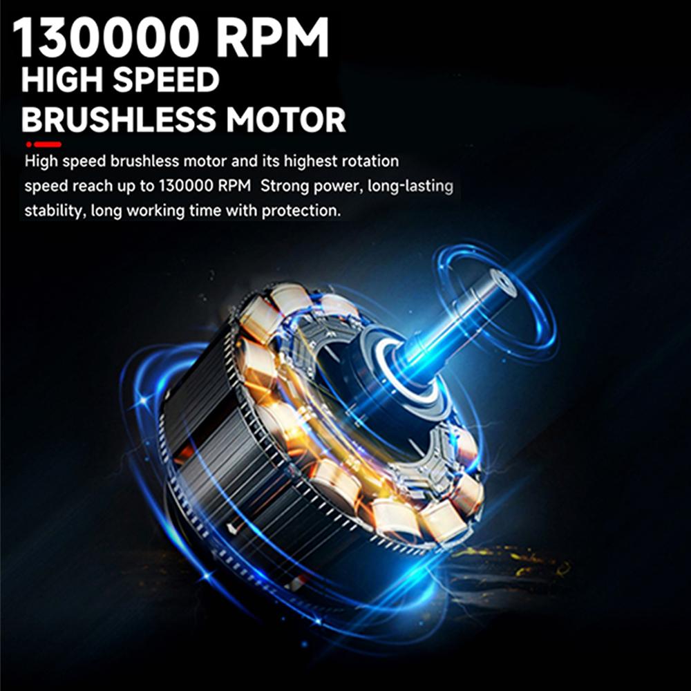 Brushless Motor Electric Turbo Jet Fan, Handheld Vacuum Cleaner High-Speed Turbo Violent Fan USB Rechargeable Powerful Dust Blow