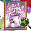 Full Embroidery Beads Printed 9CT Flower Cross Stitch Kit Home Art Decor