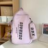 Men Lightweight Backpack Letter Print Student Schoolbag Women Large Capacity Campus Backpack with Pen Bag