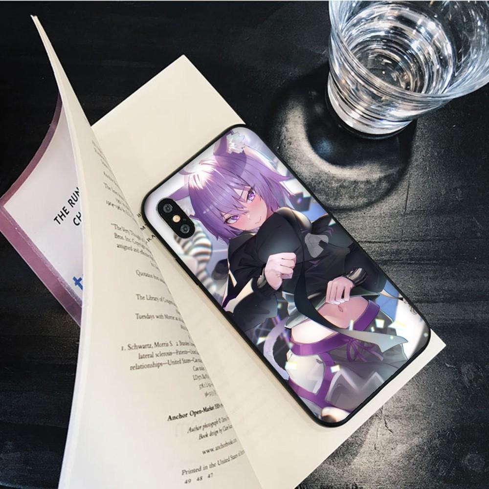 Kawaii Nekomata Okayu Phone Case for iPhone 15 8 7 6 6S Plus X SE 2020 XR XS 14 11 12 13 Mini Pro Max Mobile Case