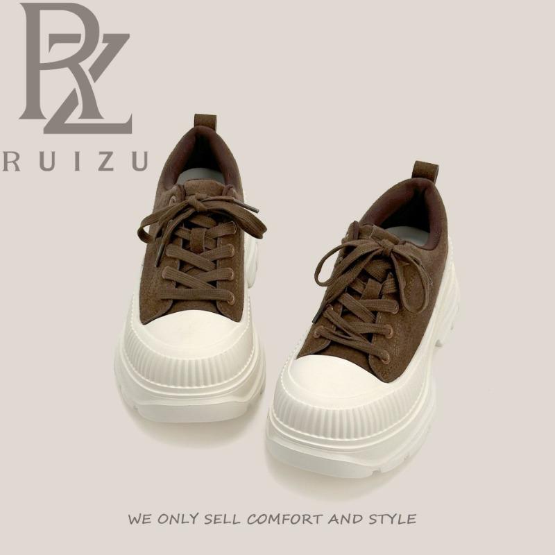 8 Heightened Thick-soled Muffin Shoes for Women's Spring New Matte Fashion Casual Sports Versatile