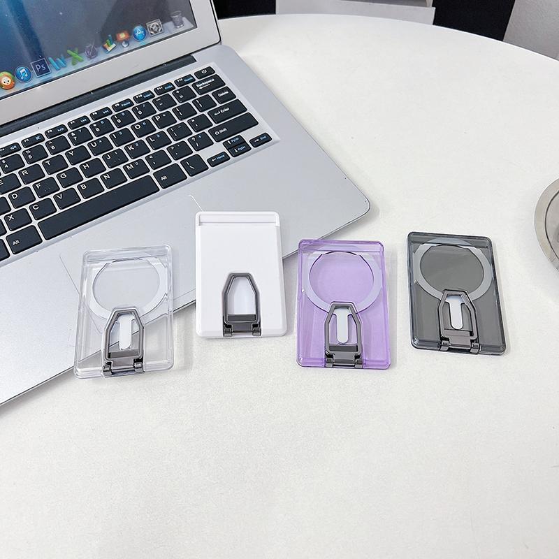 Clear Magnetic Card Holder Wallet Case For Magsafe Iphone 16 15 14 13 Pro Max With Fold Phone Holder Macsafe Card Slots Pocket