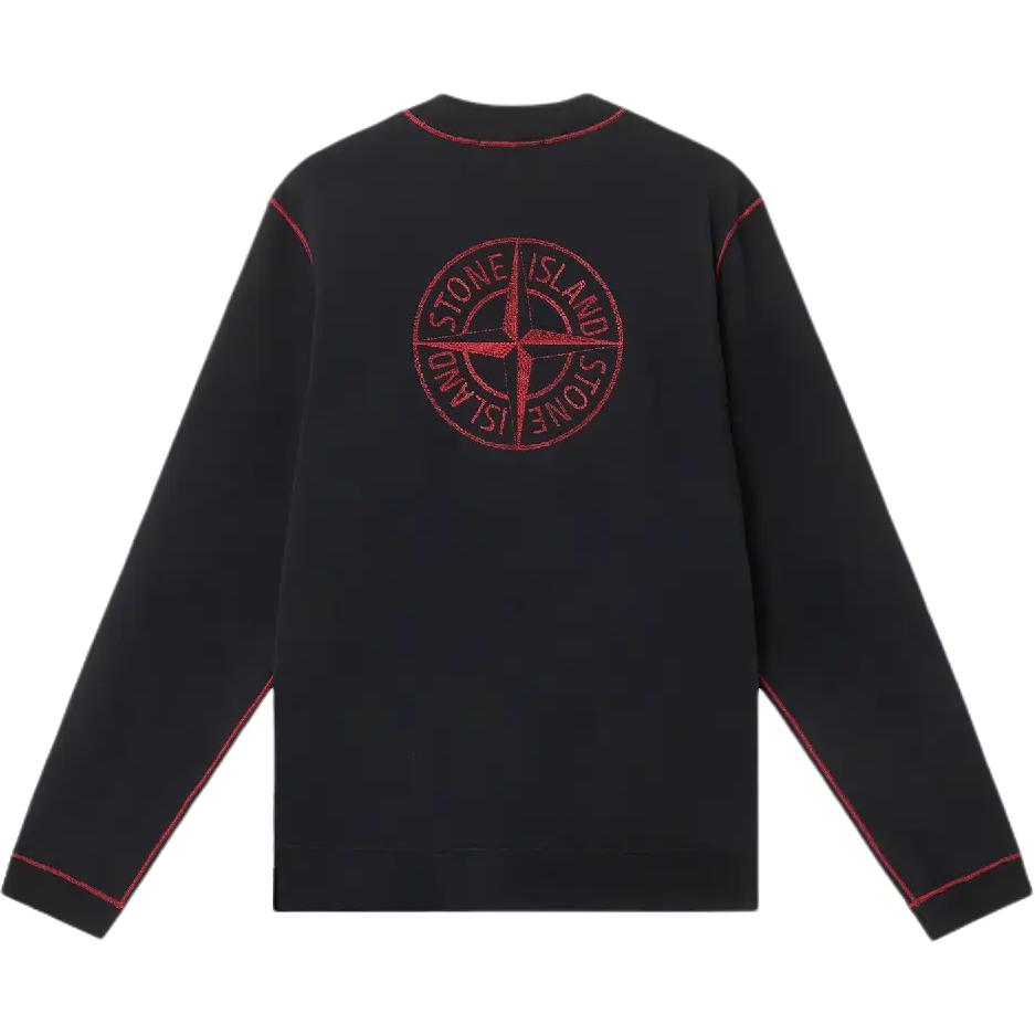 Stone Island Zomer 25 Jaar van de Slang Beperkte Editie Logo Geborduurd Geribbelde Kraag Lange Mouwen Sweatshirt Uniseks sweatshirt K1S456100001S0124-V0029 XXL