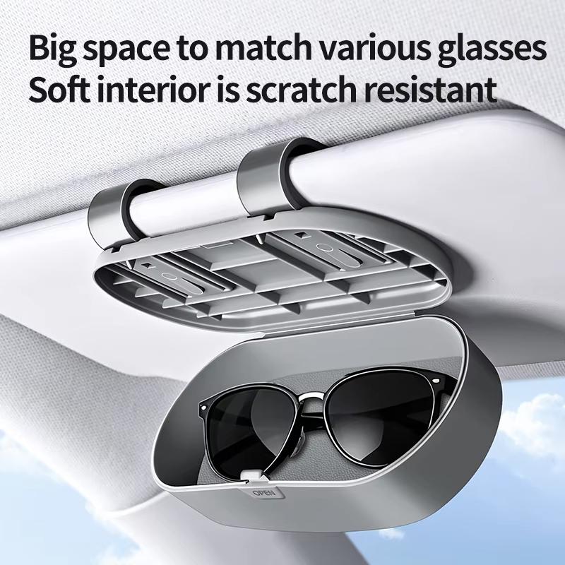 Car Sunglasses Holder Sun Visor Eyeglass Storage Box Portable Auto Glasses Case Organizer