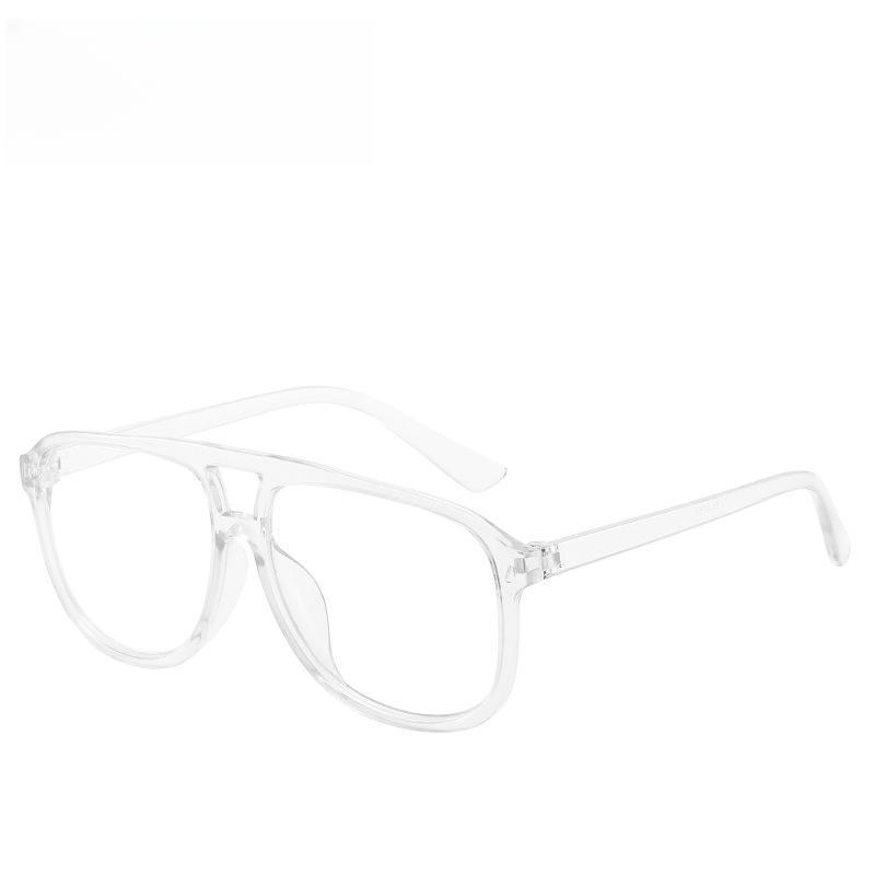 Унисекс Солнцезащитные очки с большой оправой Квадратные солнцезащитные очки Евроамериканский двойной мостик Прозрачные очки для EMA