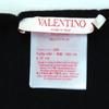 Exzellenter VALENTINO Schal V Signatur Allover-Logo Fransen schwarz Wolle Damen Gebraucht