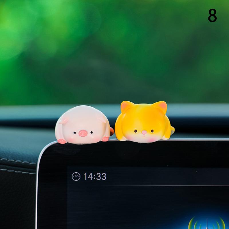 Mini Cartoon Animal Resin Decorative Toy Cute Computer Desktop Decoration Car Cute Doll Perfect Birthday Gift Choice Decoration
