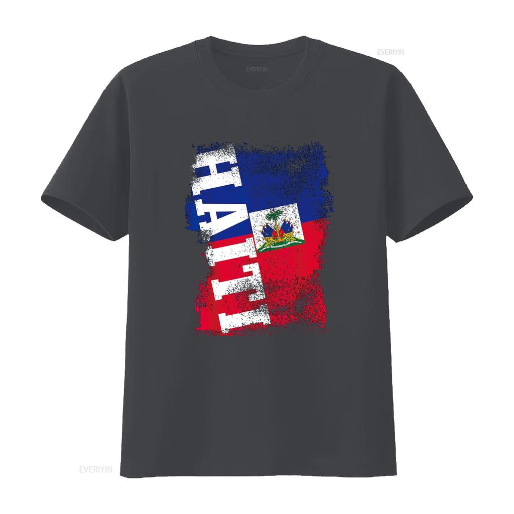 Haiti Flag Haitian Pride Vintage T Shirt Vintage Washed Graphic Streetwear Comfortable Top For Everyday Wear Casual