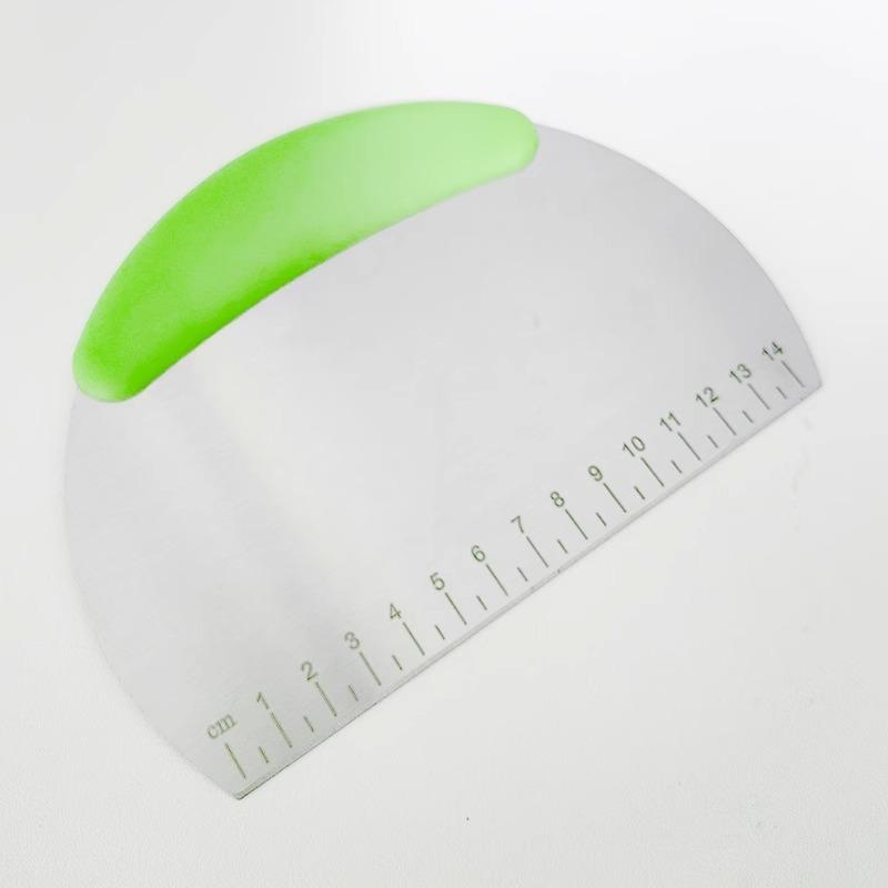 Household Stainless Steel Semicircular with Scale Baking Cutting Knife Cream Cake Flour Scraper