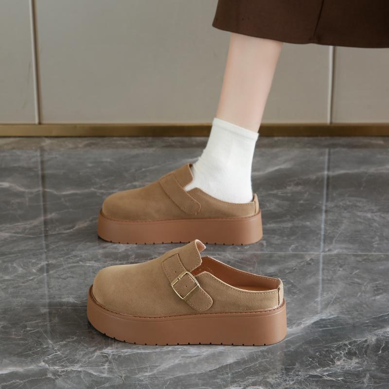 

Женские тапочки, сандалии на толстой платформе, повседневные туфли для девочек и студентов, летние туфли с закрытым носком и открытой спиной, большие размеры EU:34